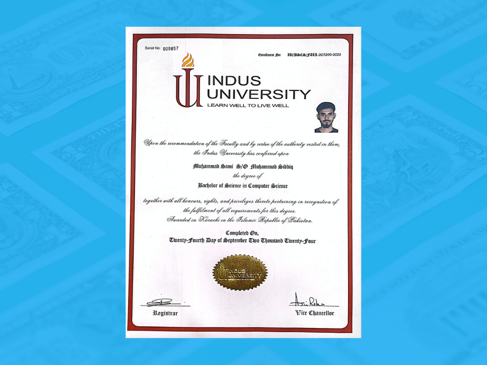 4 Years Bachelors Degree Certificate